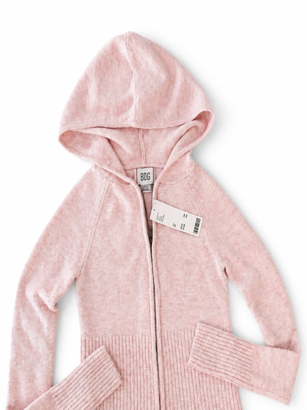 BDG Blush Pink Knit Zip Hoodie Size XS NWT